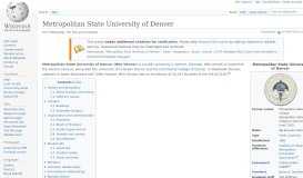 
							         Metropolitan State University of Denver - Wikipedia								  
							    