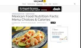
							         Mexican Food Nutrition: Menu Choices and Calories - Verywell Fit								  
							    