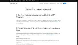 
							         MFi Programs Enrollment - MFi Portal - Apple								  
							    