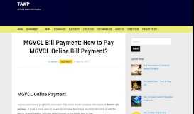 
							         MGVCL Bill Payment: How to Pay MGVCL Online Bill Payment? - TAWP								  
							    