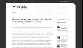 
							         MHA Carpenter Box Partner shortlisted in Accounting Excellence ...								  
							    