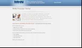 
							         MHN Provider Portal								  
							    