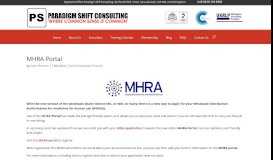 
							         MHRA Portal | Paradigm Shift Consulting								  
							    