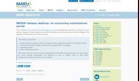 
							         MHRA release webinar on accessing submissions portal - MAP ...								  
							    