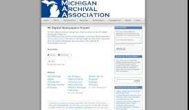
							         MI Digital Newspapers Project | Michigan Archival Association								  
							    