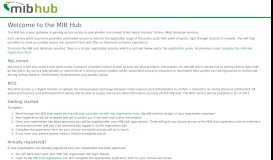 
							         MIB Hub Registration - Home Page								  
							    