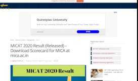 
							         MICAT 2020 Result - Download Scorecard for MICA at mica ...								  
							    