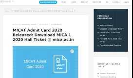 
							         MICAT Admit Card 2020 Released: Download MICA 1 2020 ...								  
							    