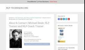 
							         Michael Beale, NLP Trainer, NLP Coach Trainer and Stakeholder Coach								  
							    