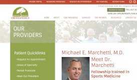 
							         Michael E. Marchetti, M.D. - Sports Doctor - South Shore Orthopedics								  
							    