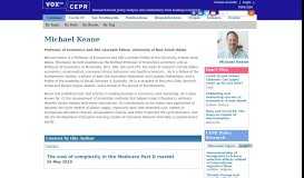 
							         Michael Keane | VOX, CEPR Policy Portal - Vox EU								  
							    