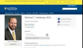 
							         Michael T. Herbowy, M.D. - University of Rochester Medical Center								  
							    