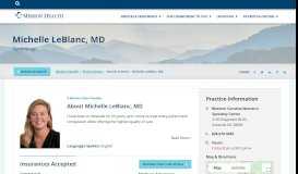 
							         Michelle LeBlanc, MD | Gynecology | Find a Doctor | Mission Health								  
							    