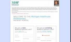 
							         Michigan Healthcare Professionals Log On - NoMoreClipboard.com								  
							    