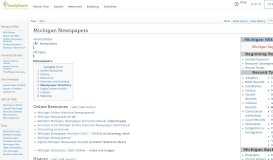 
							         Michigan Newspapers Genealogy - FamilySearch Wiki								  
							    
