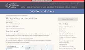 
							         Michigan Reproductive Medicine Location and Office Hours								  
							    