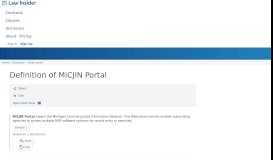 
							         MiCJIN Portal | legal definition of MiCJIN Portal by Law Insider								  
							    