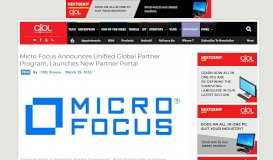 
							         Micro Focus Announces Unified Global Partner Program ... - CIOL								  
							    