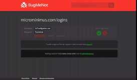 
							         microminimus.com passwords - BugMeNot								  
							    