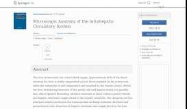 
							         Microscopic Anatomy of the Intrahepatic Circulatory System - Springer								  
							    