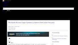 
							         Microsoft Access Login System & Admin User Level Security - Stack ...								  
							    