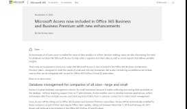 
							         Microsoft Access now included in Office 365 Business and Business ...								  
							    