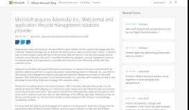 
							         Microsoft acquires Adxstudio Inc., Web portal and application lifecycle ...								  
							    