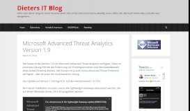 
							         Microsoft Advanced Threat Analytics Version 1.9 – Dieters IT Blog								  
							    