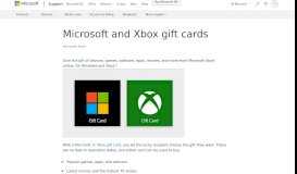 
							         Microsoft and Xbox gift cards - Microsoft Support								  
							    