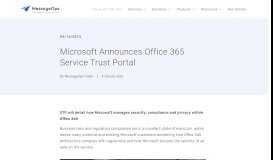 
							         Microsoft Announces Office 365 Service Trust Portal - MessageOps								  
							    