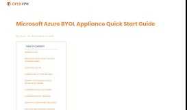 
							         Microsoft Azure BYOL Appliance Quick Start | OpenVPN								  
							    