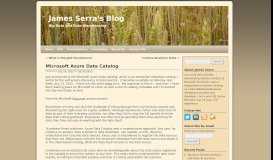 
							         Microsoft Azure Data Catalog | James Serra's Blog								  
							    