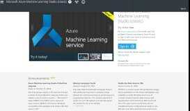 
							         Microsoft Azure Machine Learning Studio								  
							    