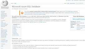 
							         Microsoft Azure SQL Database - Wikipedia								  
							    