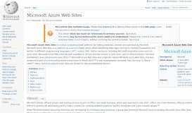 
							         Microsoft Azure Web Sites - Wikipedia								  
							    