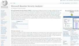 
							         Microsoft Baseline Security Analyzer - Wikipedia								  
							    