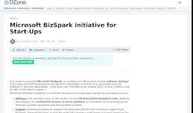 
							         Microsoft BizSpark initiative for Start-Ups - DZone								  
							    