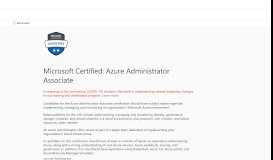 
							         Microsoft Certified Azure Administrator Associate								  
							    