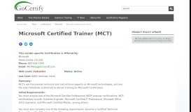 
							         Microsoft Certified Trainer (MCT) - GoCertify								  
							    
