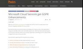 
							         Microsoft Cloud Services get GDPR Enhancements | Packt Hub								  
							    
