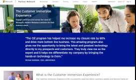 
							         Microsoft Customer Immersion Experience								  
							    