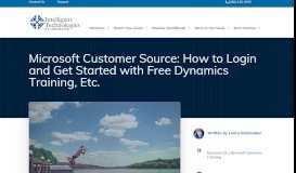 
							         Microsoft Customer Source: How to Login and Get Started								  
							    