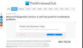 
							         Microsoft Diagnostics Service: Self-help portal to troubleshoot problems								  
							    
