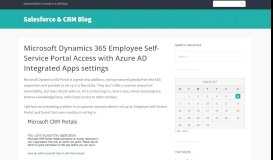 
							         Microsoft Dynamics 365 Employee Self-Service Portal Access with ...								  
							    