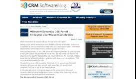 
							         Microsoft Dynamics 365 Portal – Strengths and ... - CRM Software Blog								  
							    