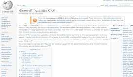 
							         Microsoft Dynamics CRM - Wikipedia								  
							    