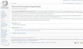 
							         Microsoft Enterprise Agreement - Wikipedia								  
							    