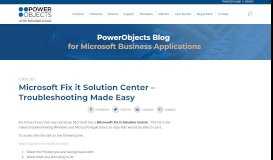 
							         Microsoft Fix it Solution Center | Troubleshooting | Microsoft Dynamics ...								  
							    