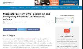 
							         Microsoft Forefront UAG - Explaining and configuring Forefront UAG ...								  
							    