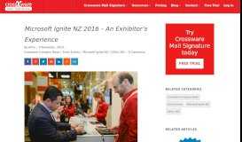 
							         Microsoft Ignite NZ 2016 - An Exhibitor's Experience								  
							    